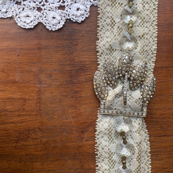 Art deco - rhinestone crystals headband with antique buckle - Picture 3 of 9